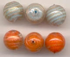 12MM Round with Filigrana in Aqua or Orange